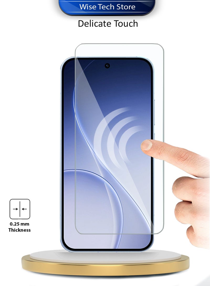 دبليو تيك واقٍ شاشة زجاجي مقسّى 9H 2.5D بحواف منحنية لهاتف Oppo Reno15 F 5G 2026 من سلسلة WTech المميزة (MSG9CN) - شفاف - Image 4